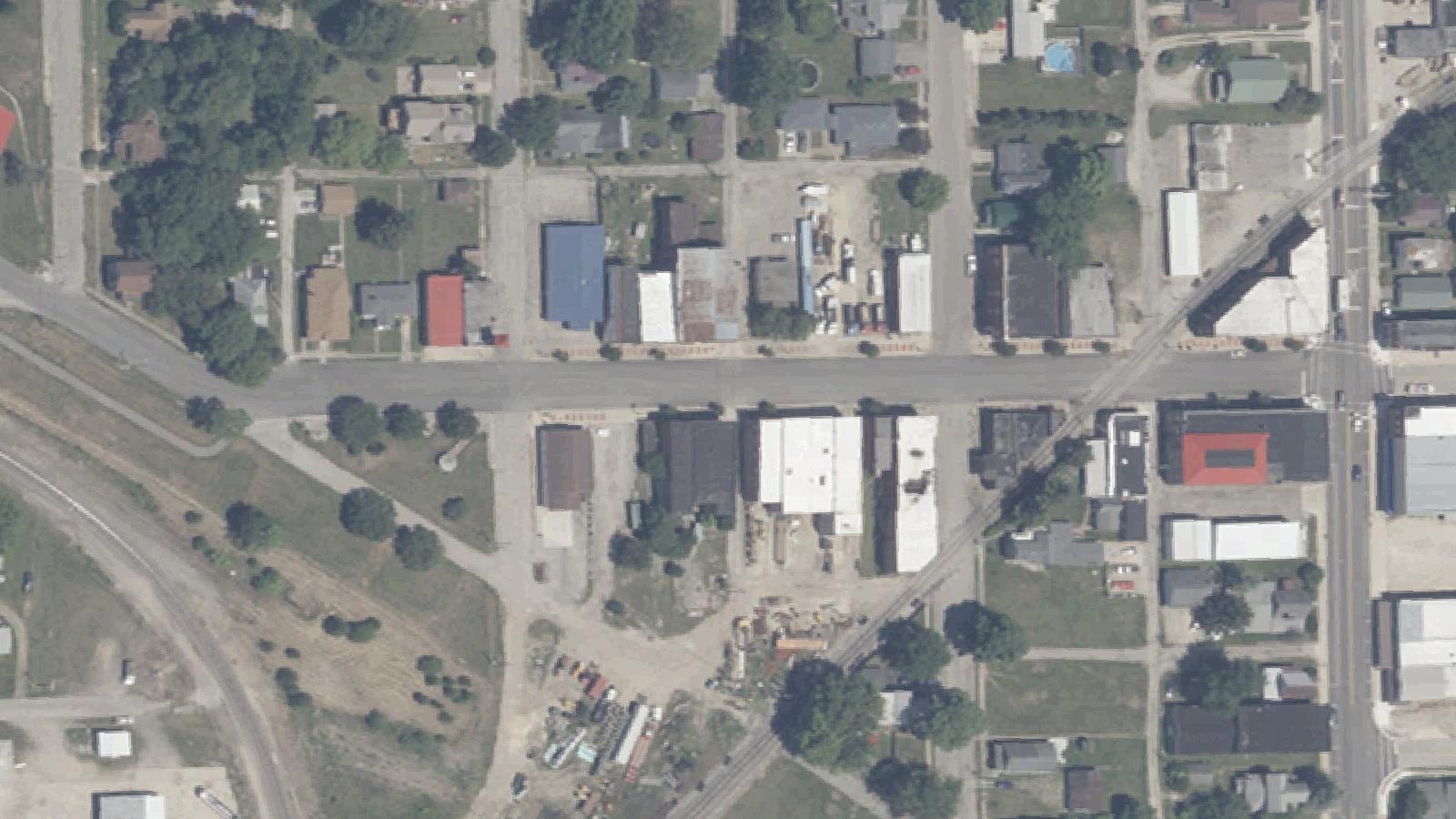 Aerial survey view of Gray Hotel