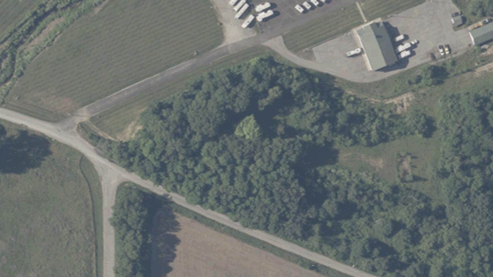 Aerial survey view of Tillett Cemetery (Hookman's Cemetery)