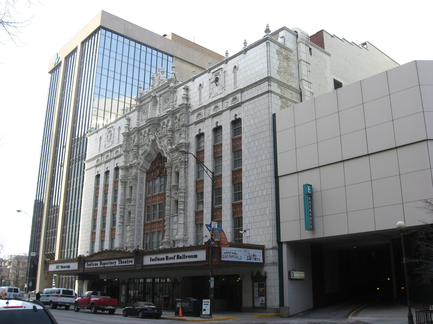 Indiana Theatre 1927 historic facade in downtown Indianapolis home of Indiana Repertory Theatre