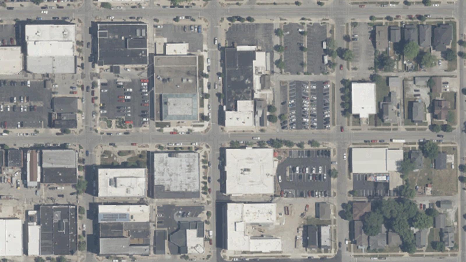 Aerial survey view of Jacob's Funeral Home