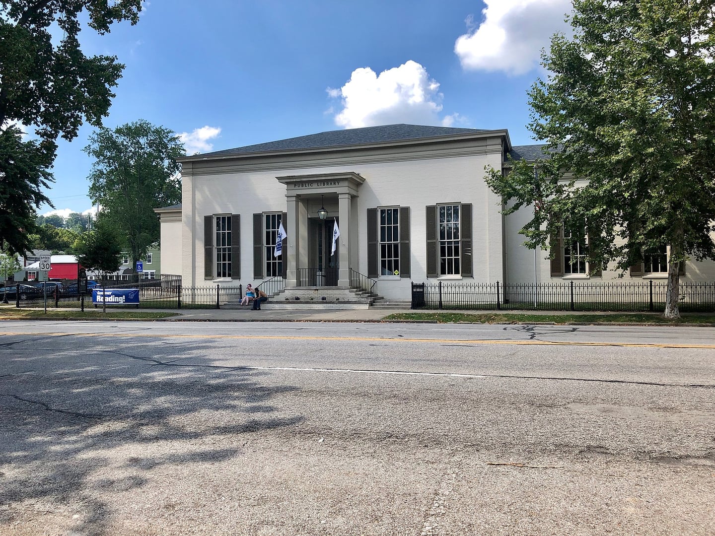 Exterior of the Madison-Jefferson County Public Library at 420 W Main Street in Madison, Indiana