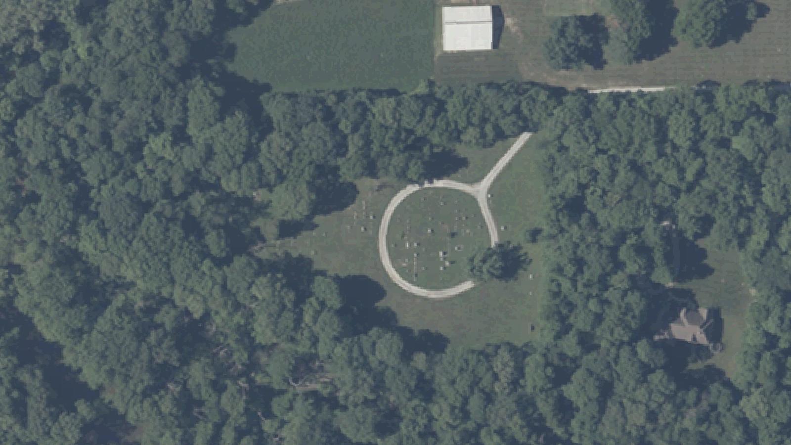 Aerial survey view of Jerome Cemetery
