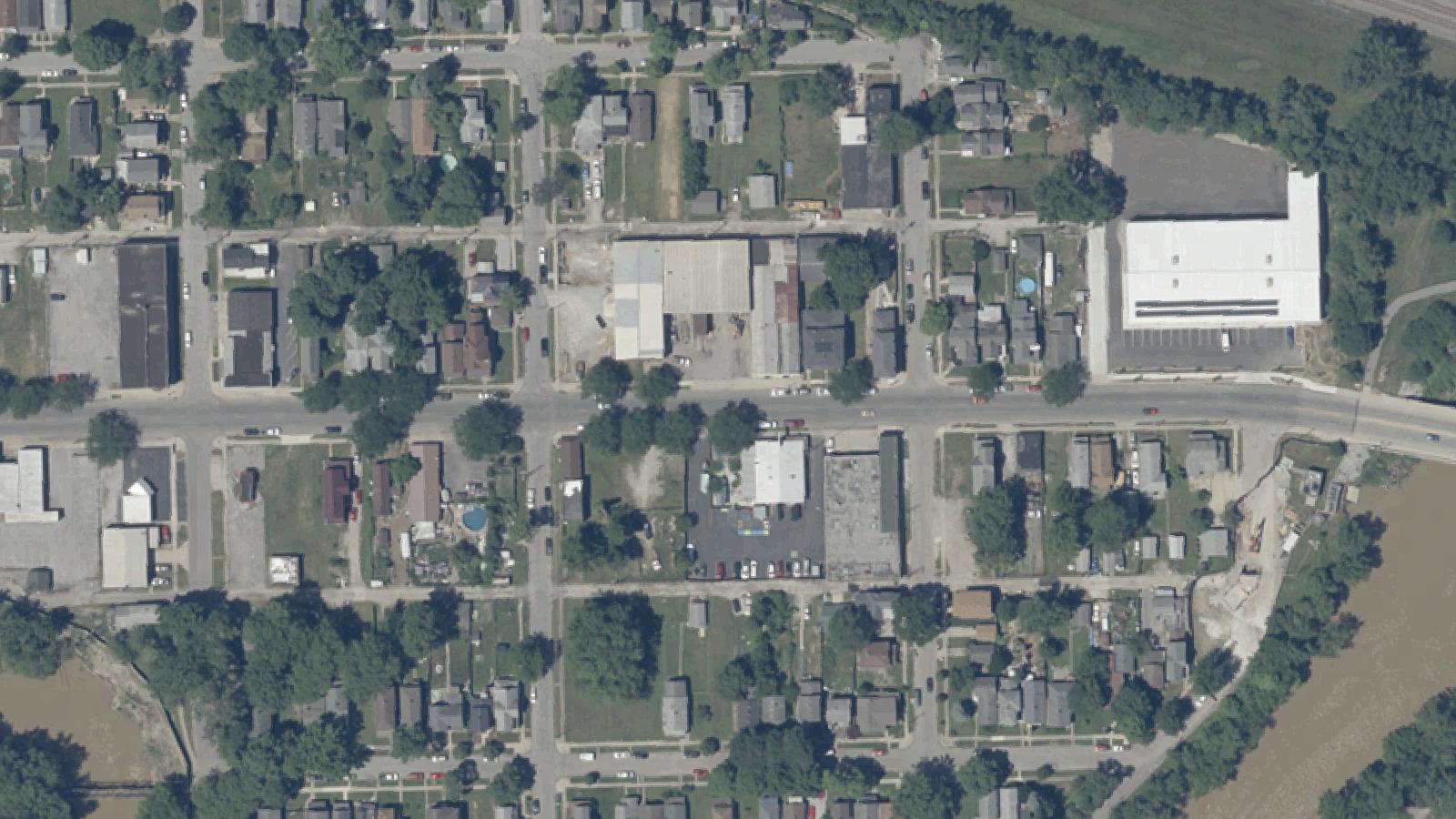 Aerial survey view of Main Street Bridge