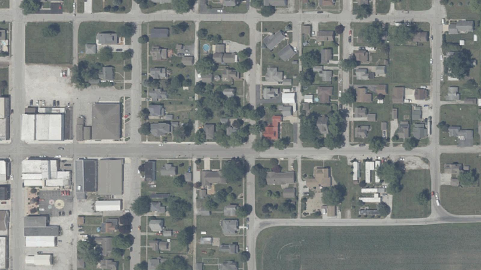 Aerial survey view of Moody Lane (Moody's Light)