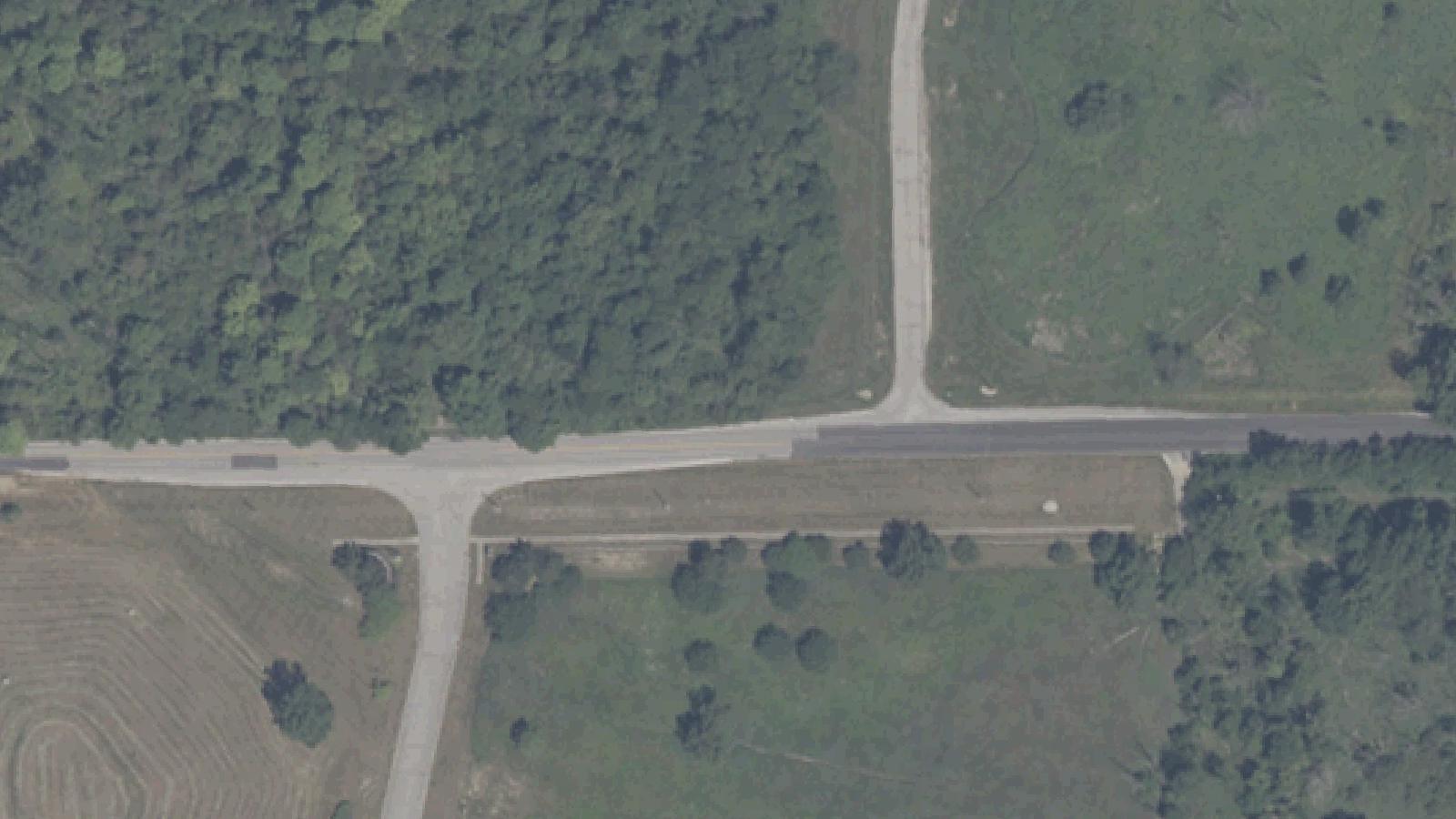 Aerial survey view of Paul Ruster Park Cemetery (Kitley-King Cemetery)