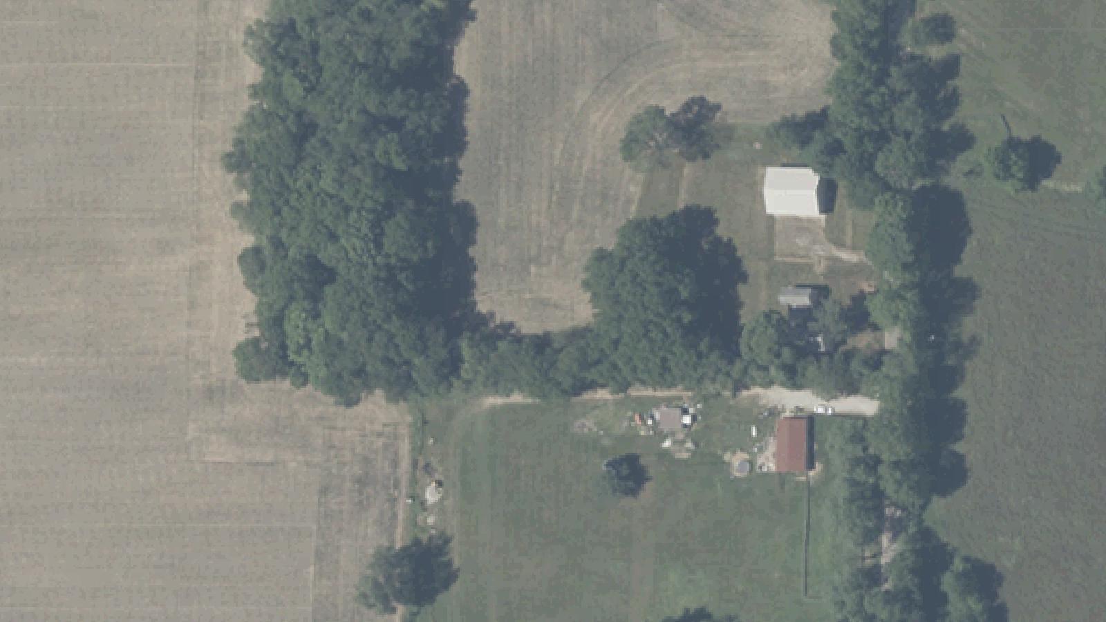 Aerial survey view of Posey Chapel Cemetery