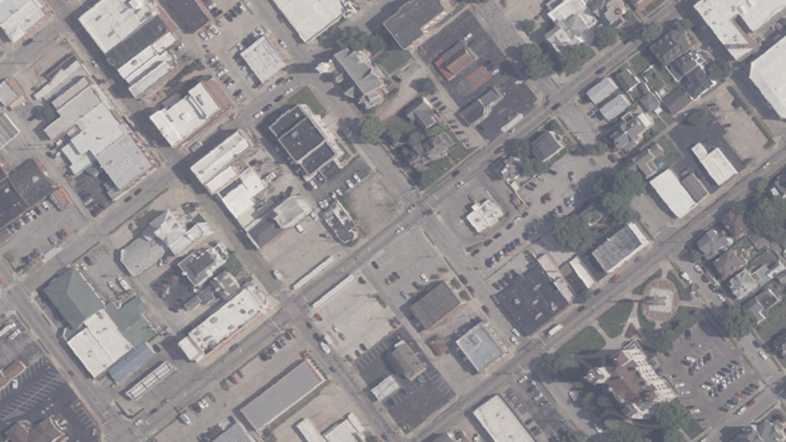 Aerial survey view of Purple Head Bridge (Wabash Cannonball Bridge)