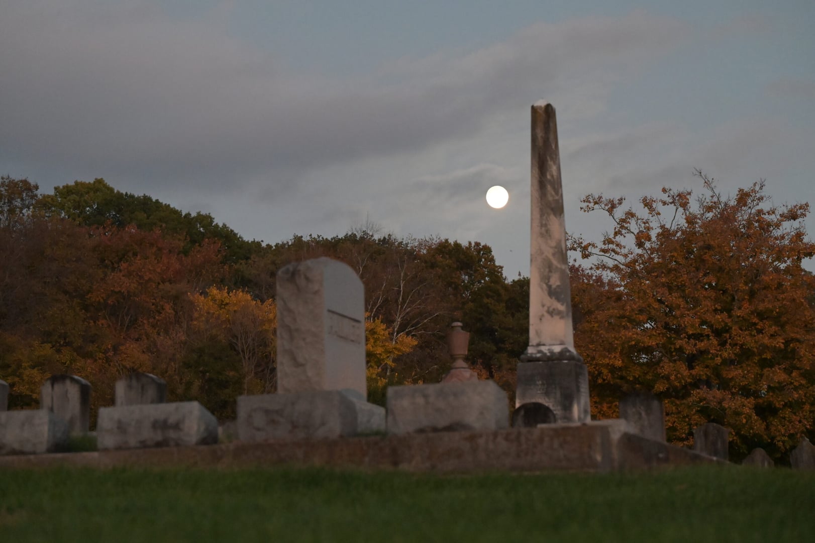 Springdale Cemetery, an 1839 historic garden cemetery on a hill overlooking the Ohio River at 600 W 5th Street in Madison, Indiana