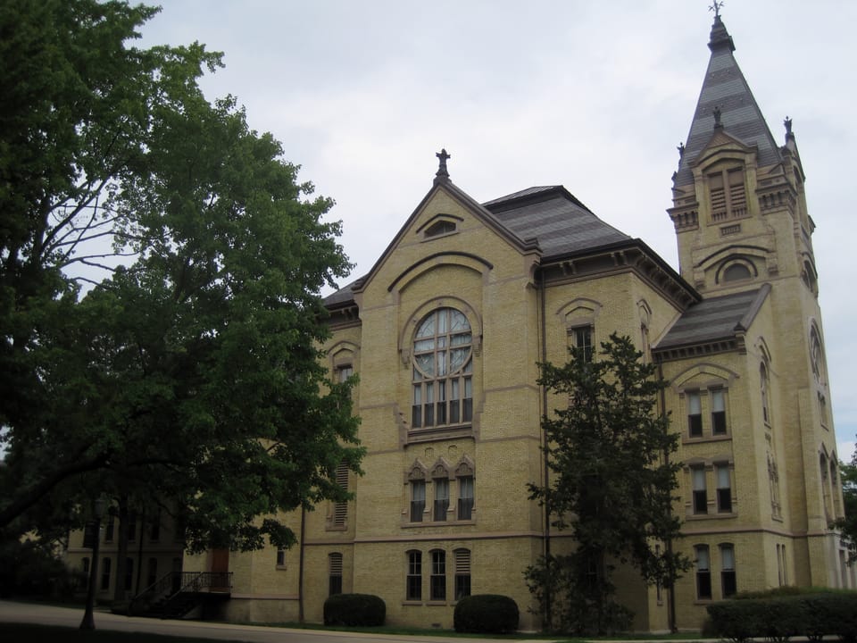 Washington Hall exterior at the University of Notre Dame