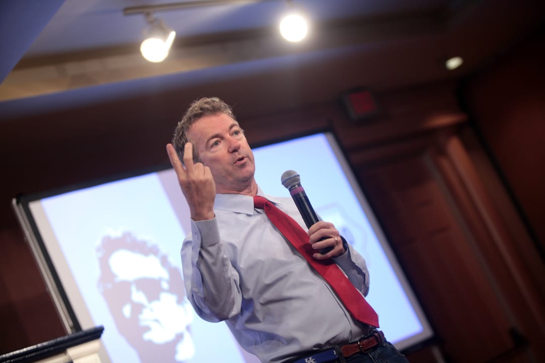 U.S. Senator Rand Paul speaking with supporters on his "The Iowa 10,000 College Tour!" at the Dows Conference Center at Buena Vista University in Storm Lake, Iowa.

Please attribute to Gage Skidmore if used elsewhere.