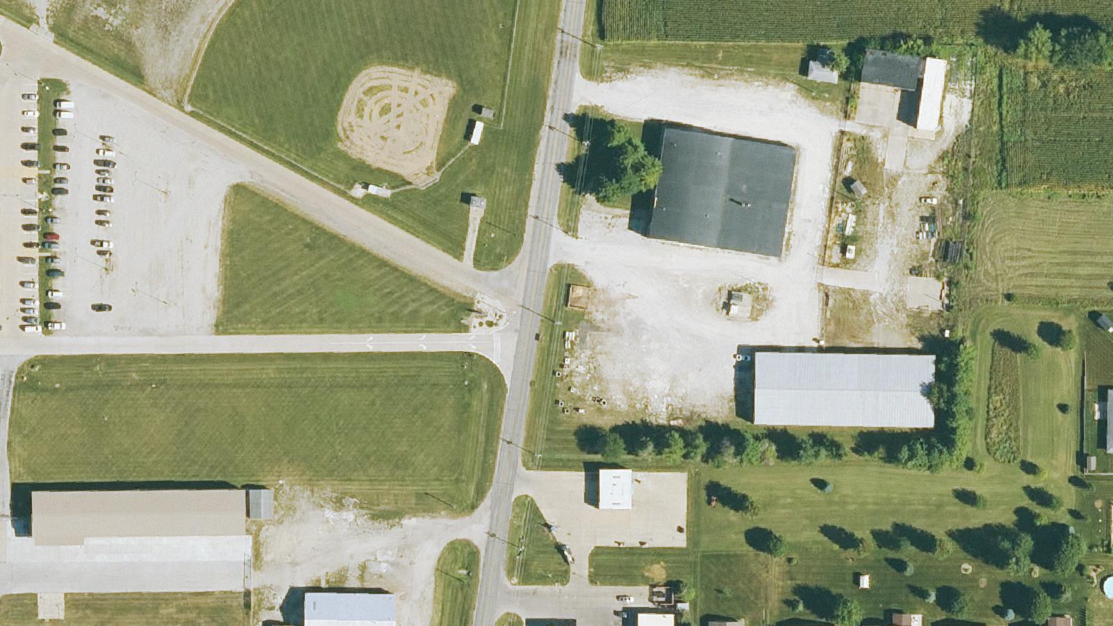Aerial survey view of Burlington State Armory