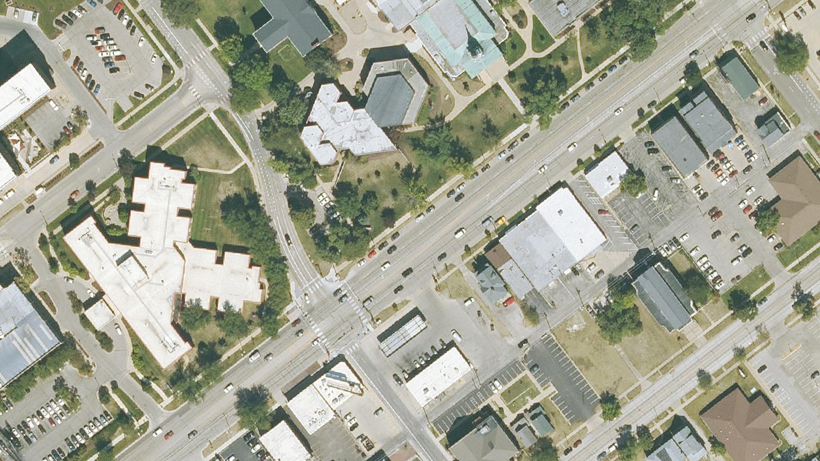 Aerial survey view of Coe College