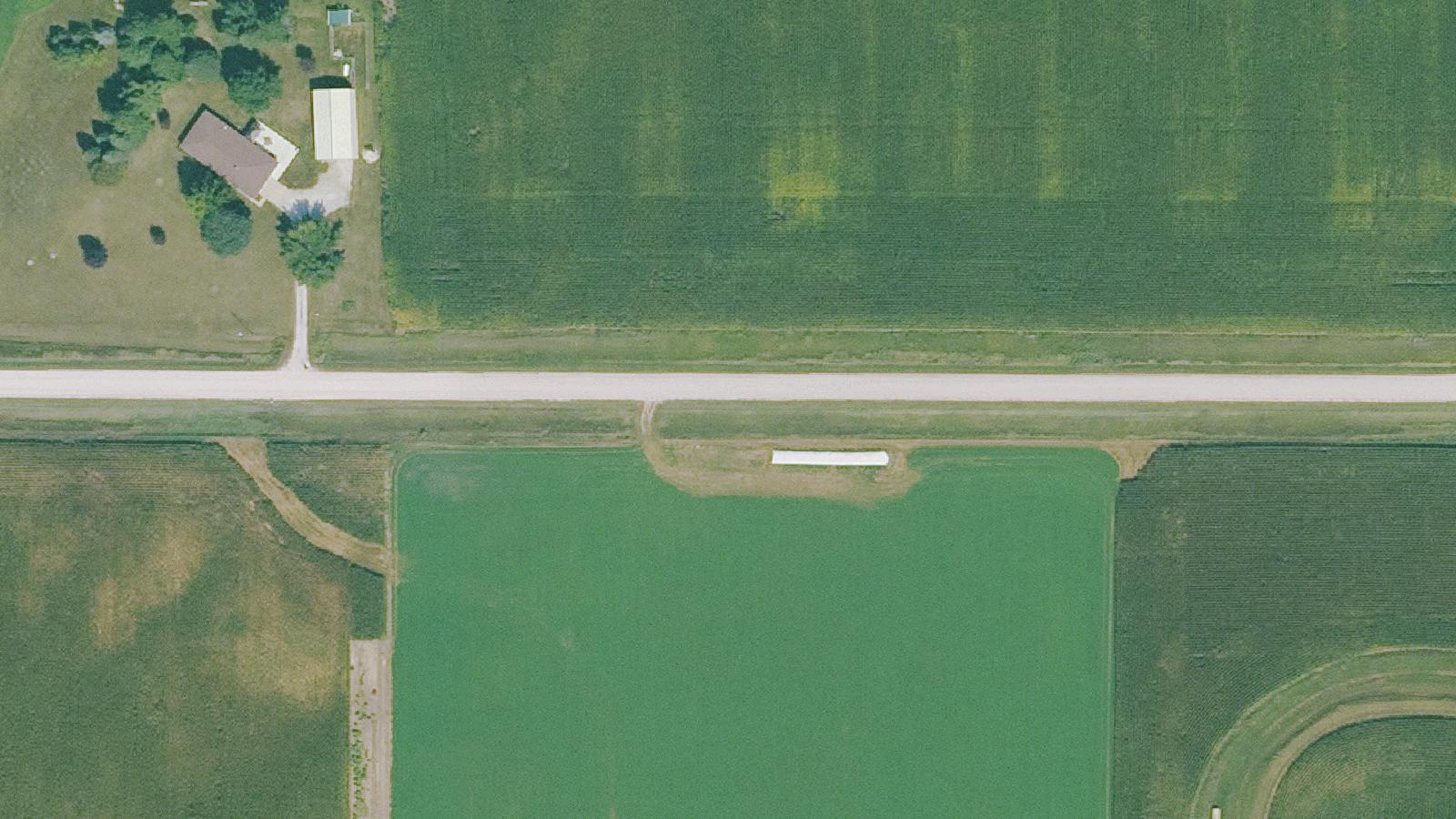 Aerial survey view of Farrar Schoolhouse