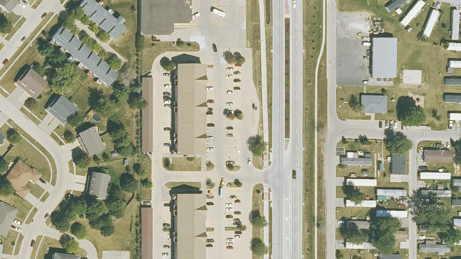 Aerial survey view of Greencastle Cemetery