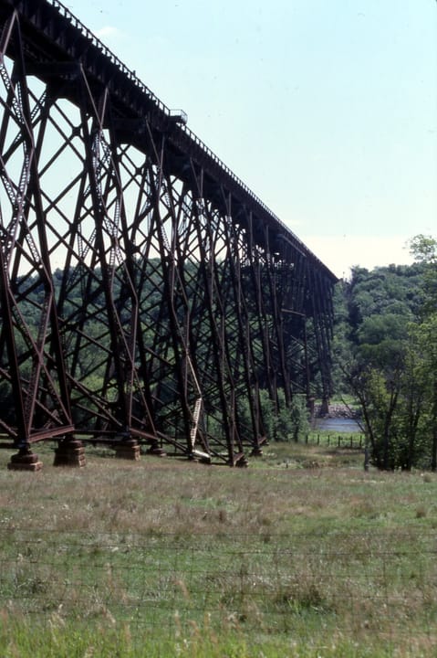 Boone Viaduct, a.k.a. Kate Shelley Bridge. Constructed in 1901, the Chicago &amp; North Western (C&amp;NW) Boone Viaduct was the longest, highest double-track rail bridge in the world. Unofficialy, everyone called it the Kate Shelley High Bridge.