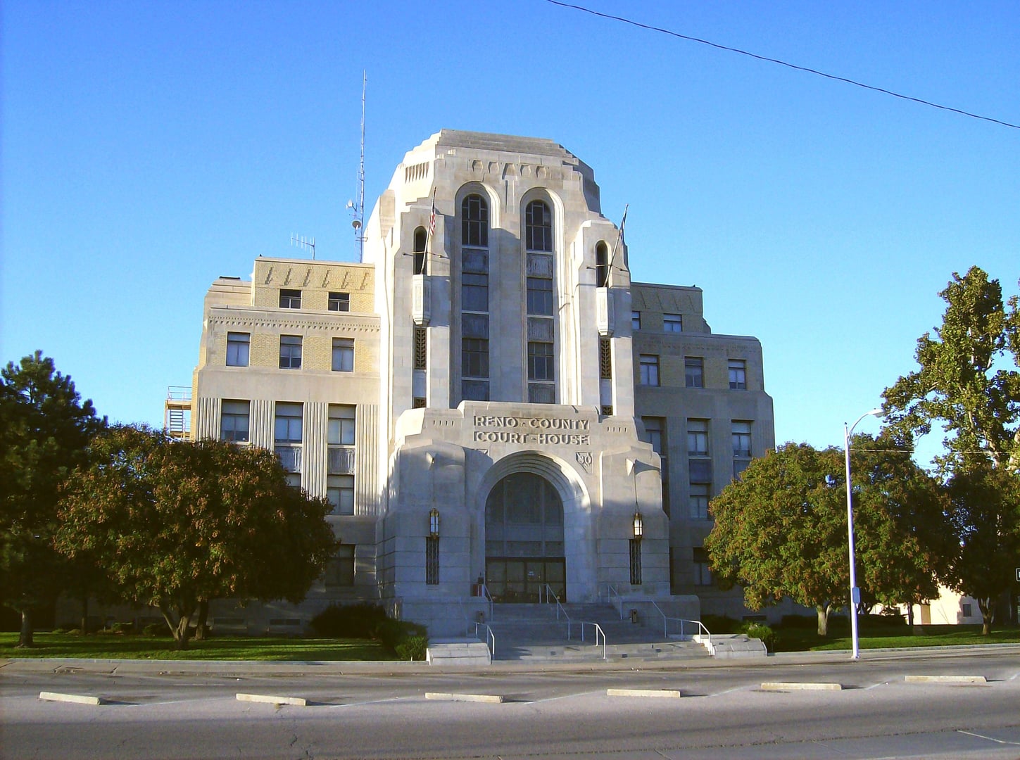 The 1930 Art Deco Reno County Courthouse in downtown Hutchinson, Kansas