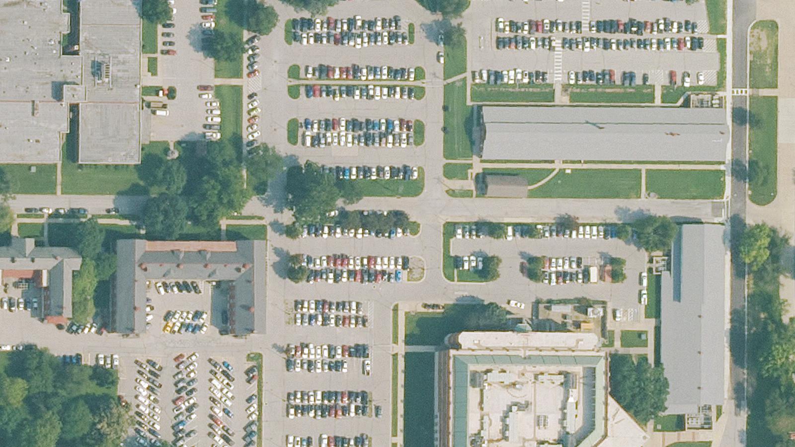 Aerial survey view of Fort Leavenworth National Cemetery