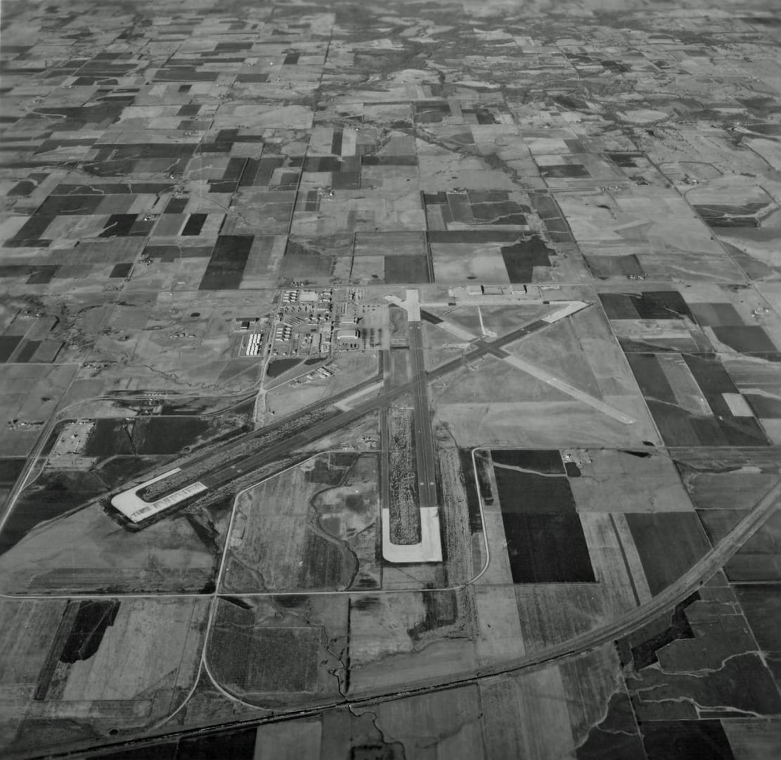 New Century AirCenter in Johnson County, Kansas, showing the former Naval Air Station Olathe hangar complex