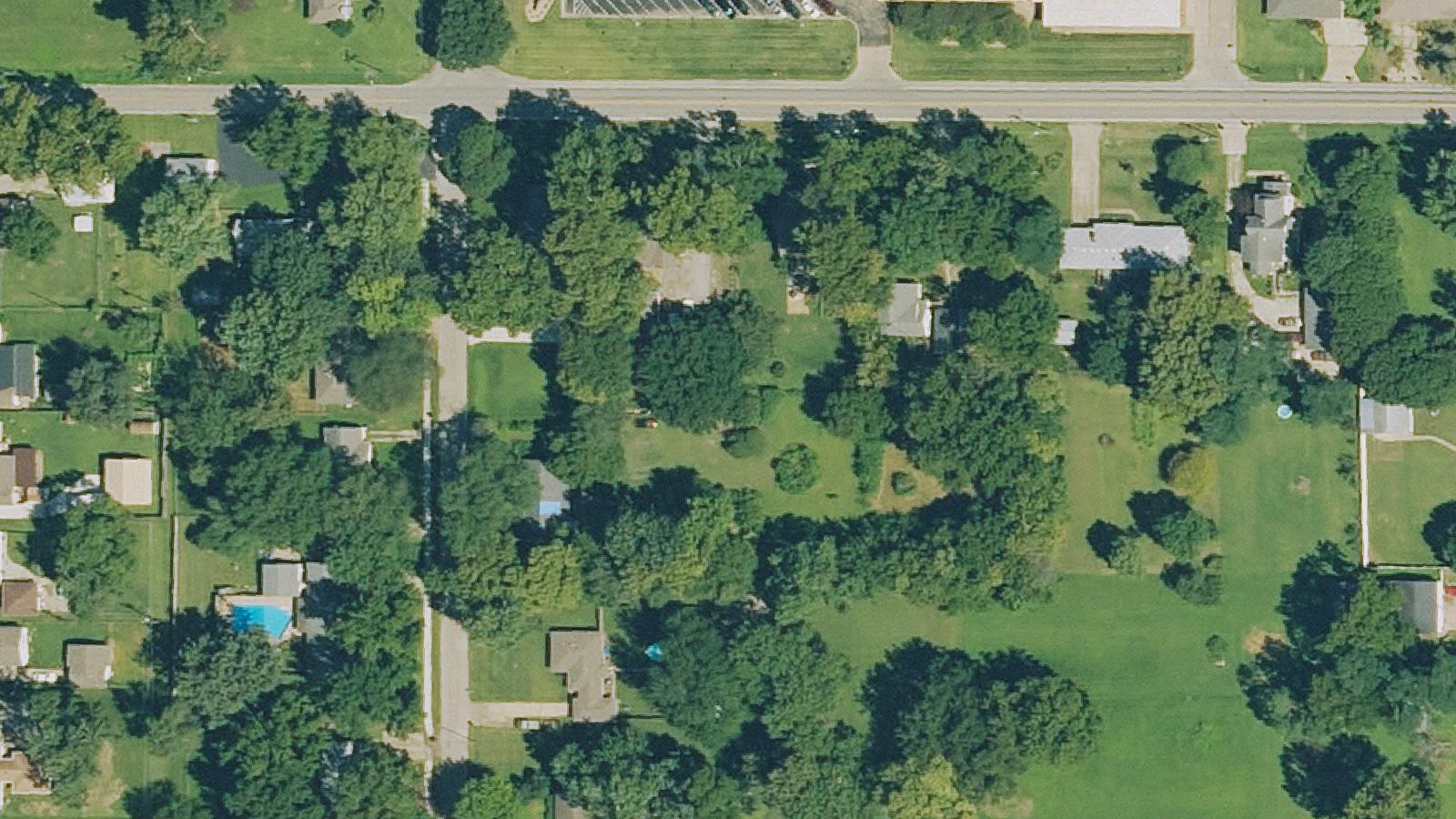 Aerial survey view of Rochester Cemetery