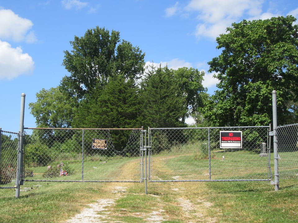 View of headstones at Stull Cemetery in rural Stull, Douglas County, Kansas