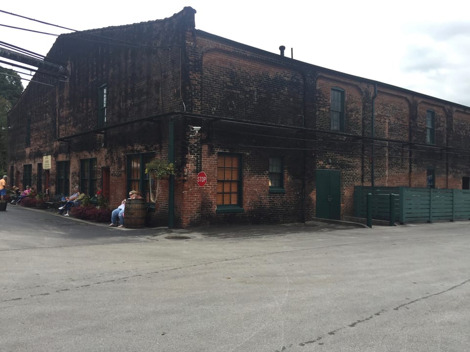 Buffalo Trace Distillery's 1881-built former aging warehouse, now the visitor center and gift shop, Frankfort, Kentucky.