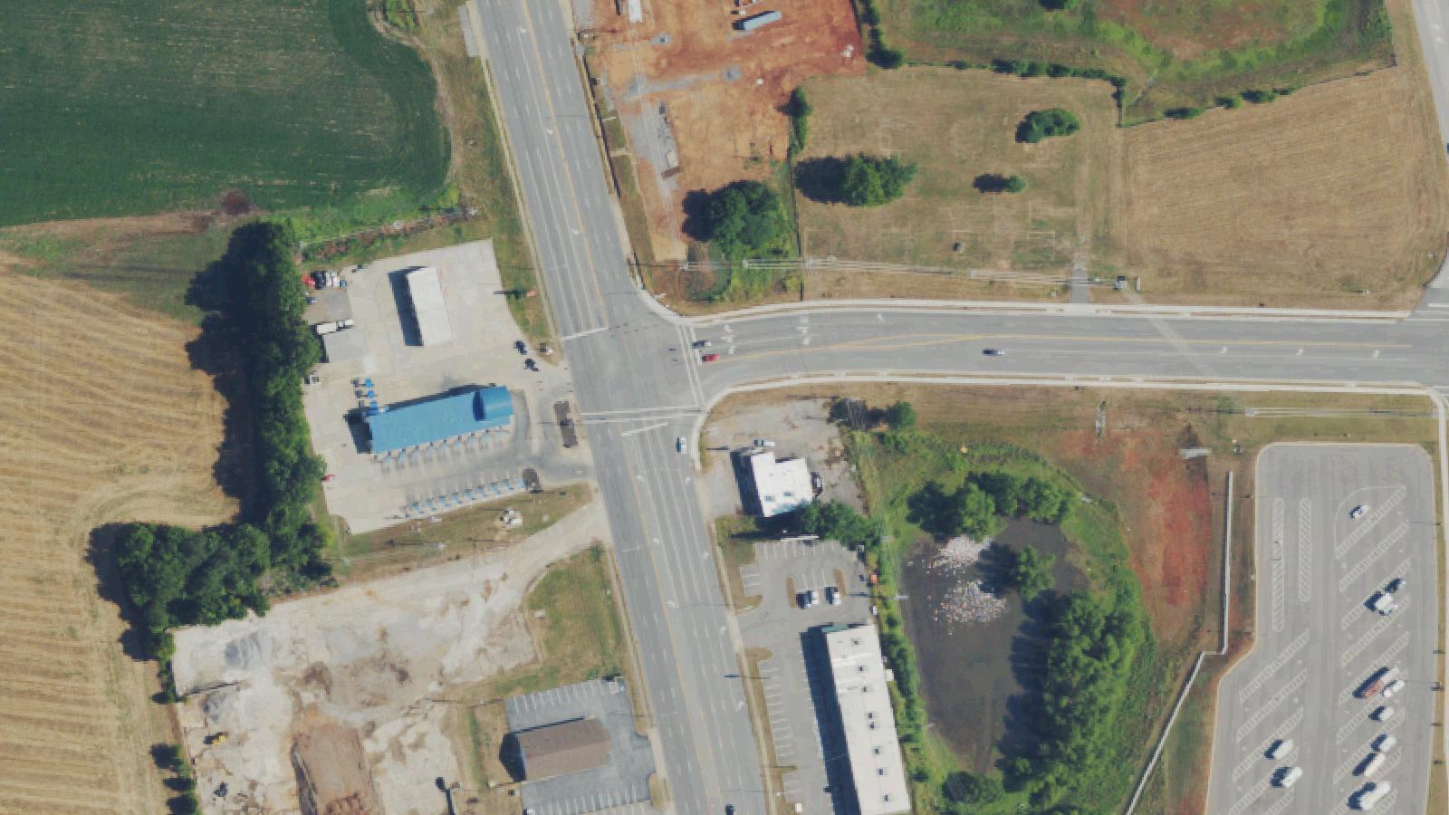 Aerial survey view of Ghost Bridge (Carter Road Bridge)