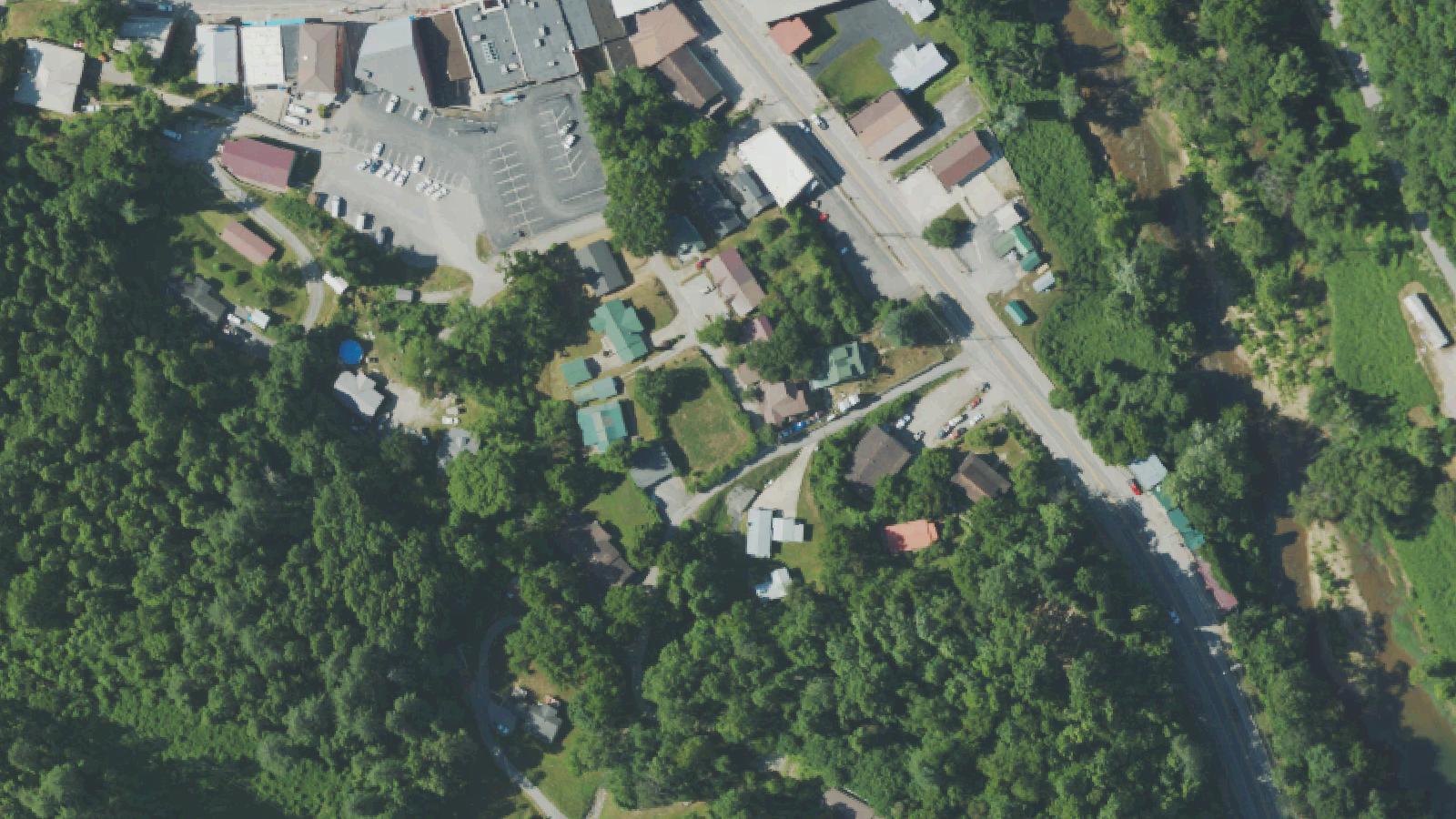 Aerial survey view of Hurricane Creek Mine Road