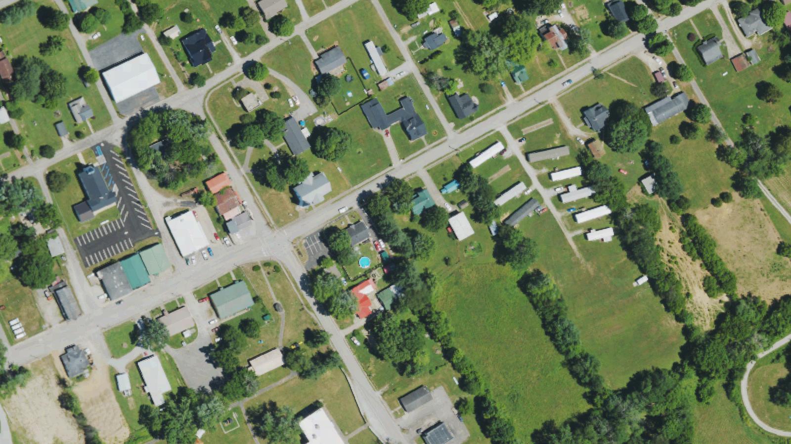 Aerial survey view of North Rolling Fork River