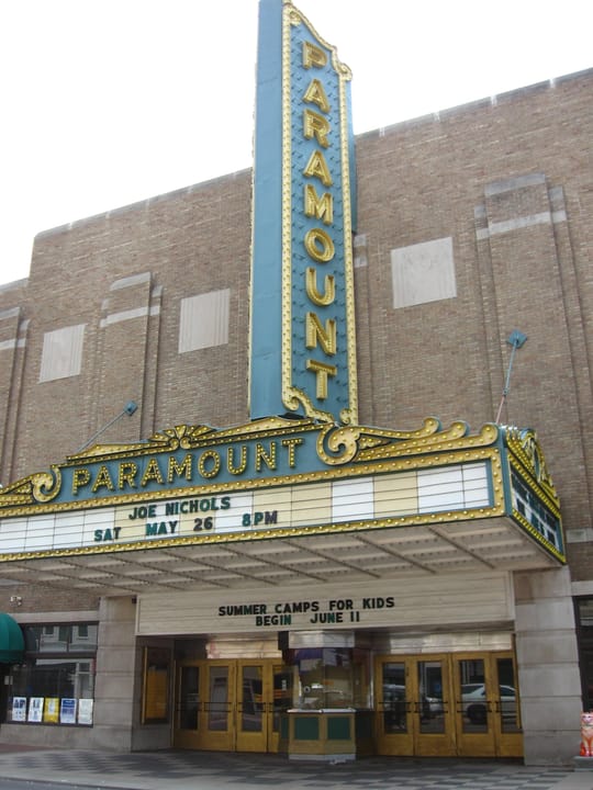 The 1931 Paramount Arts Center theater facade on Winchester Avenue in Ashland, Kentucky