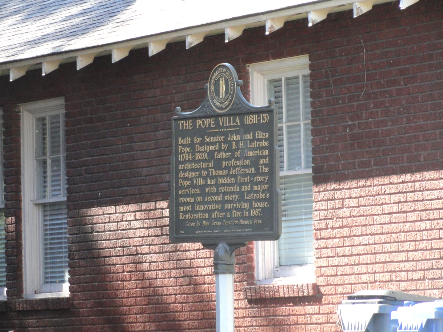 Latrobe's Pope Villa 1811 neoclassical residence Lexington Kentucky