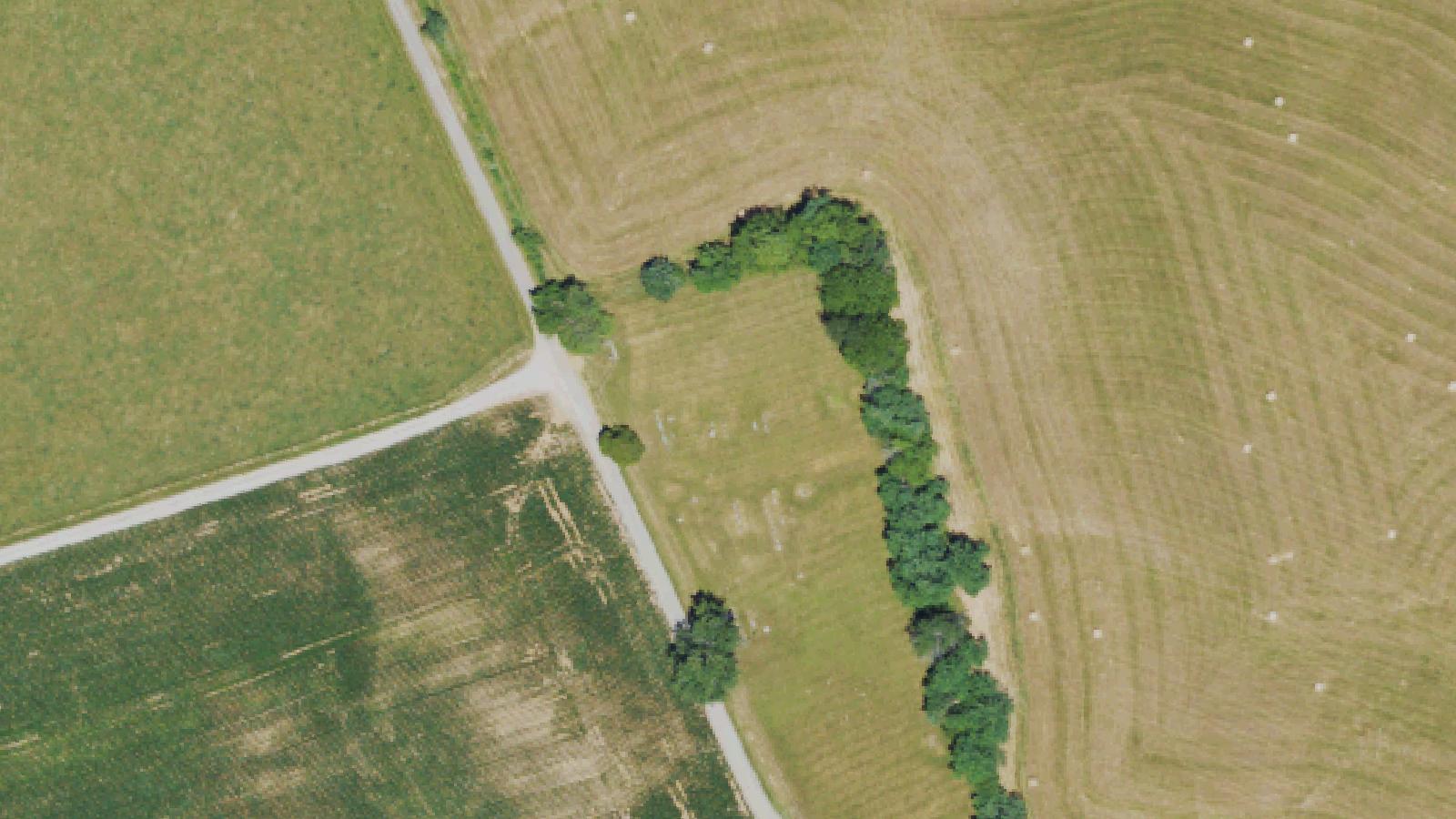 Aerial survey view of Saint Ivos Cemetery
