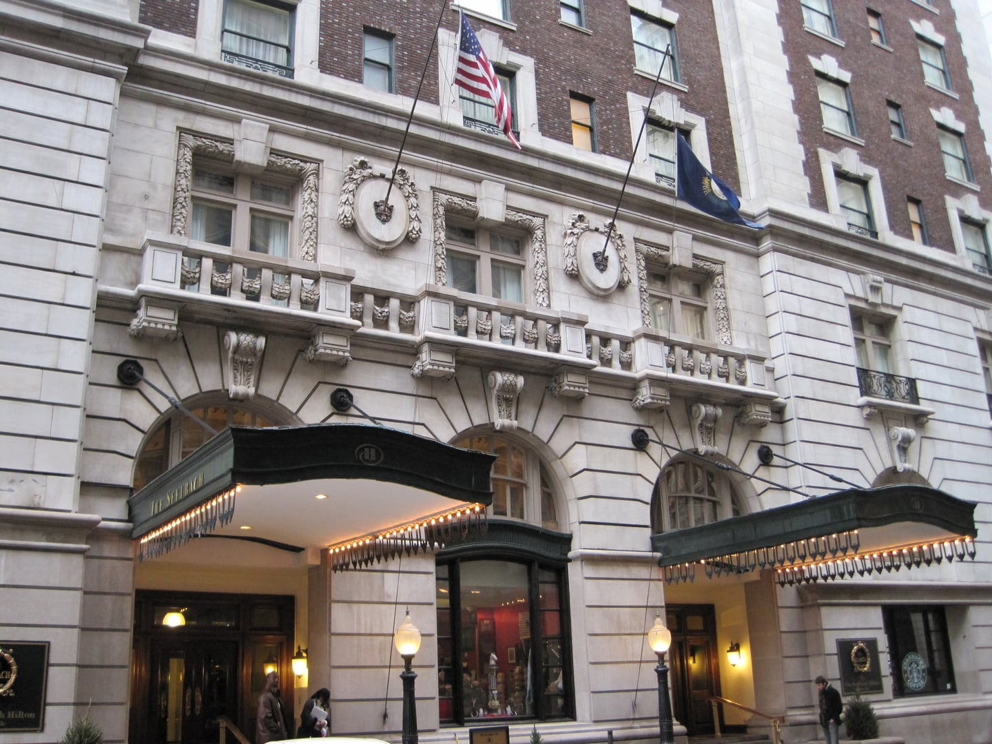 Beaux-Arts Baroque exterior of the Seelbach Hilton in downtown Louisville at South Fourth Street