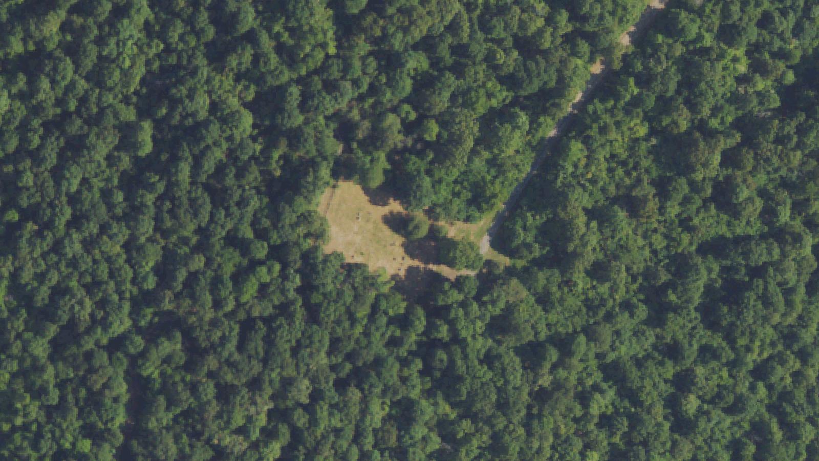 Aerial survey view of Wynn Cemetery