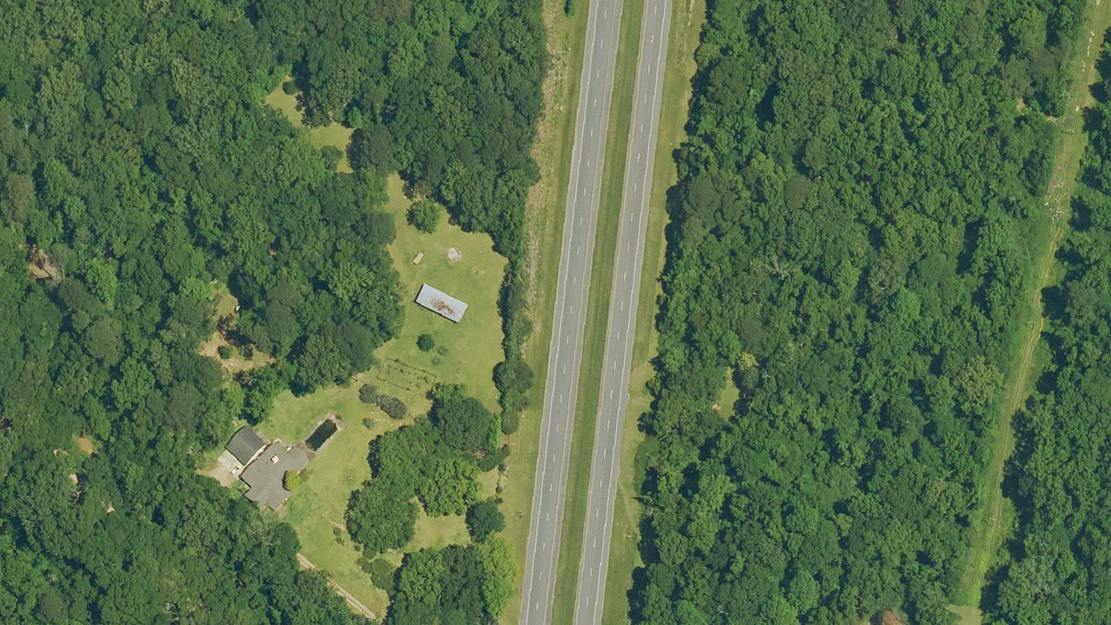 Aerial survey view of Afton Villa Gardens