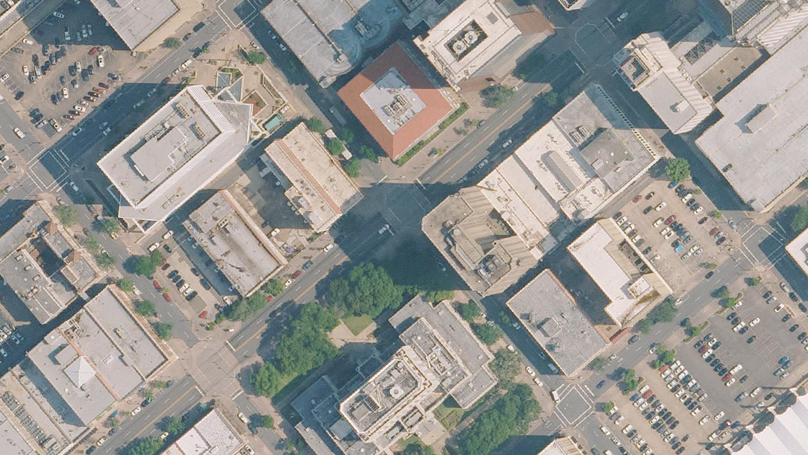 Aerial survey view of Caddo Parish Courthouse