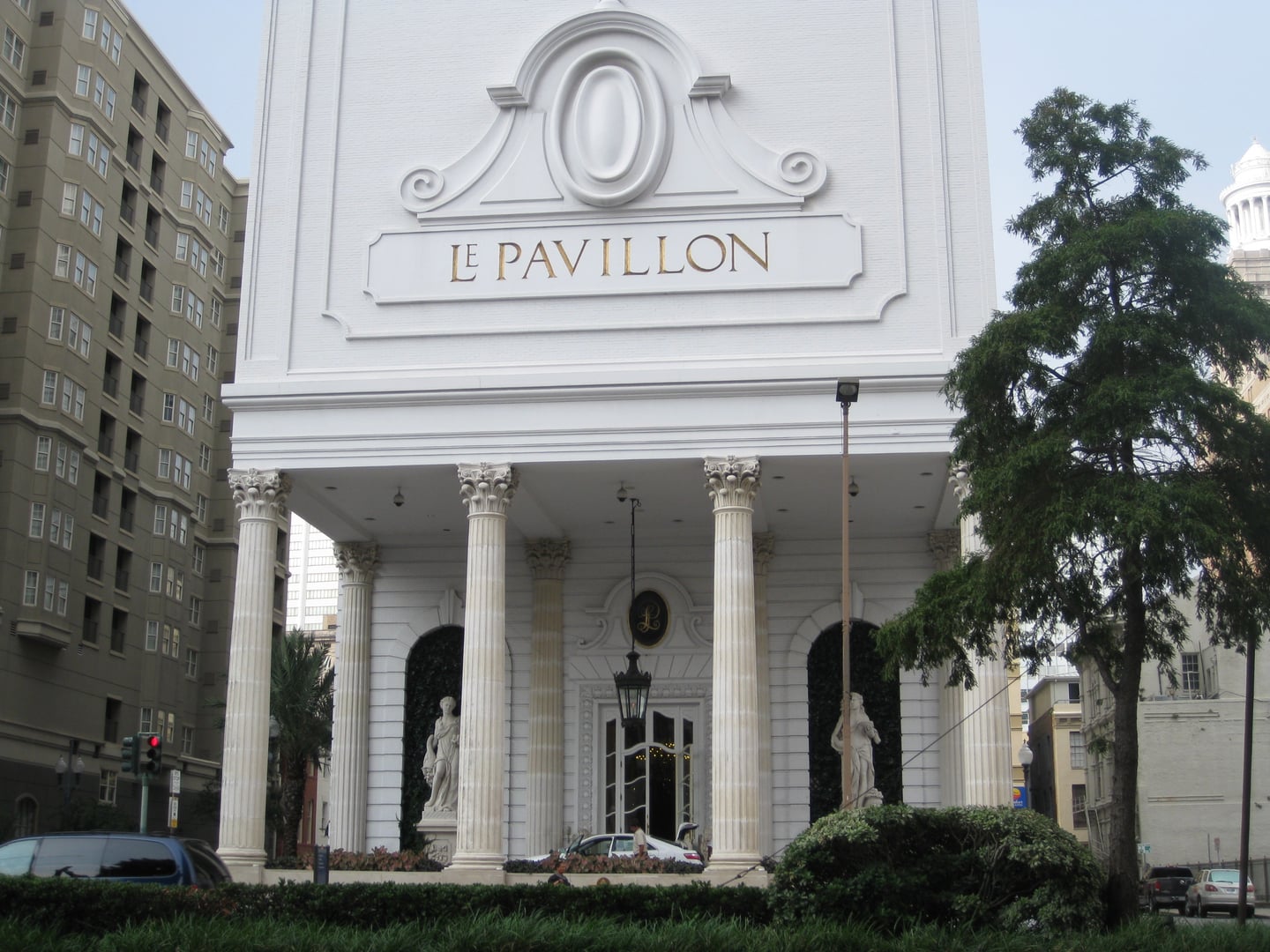 Le Pavillon Hotel exterior, historic high-rise hotel in downtown New Orleans, Louisiana