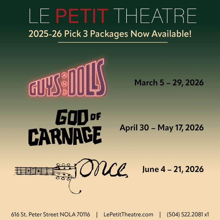 Le Petit Theatre du Vieux Carre exterior in New Orleans French Quarter near Jackson Square