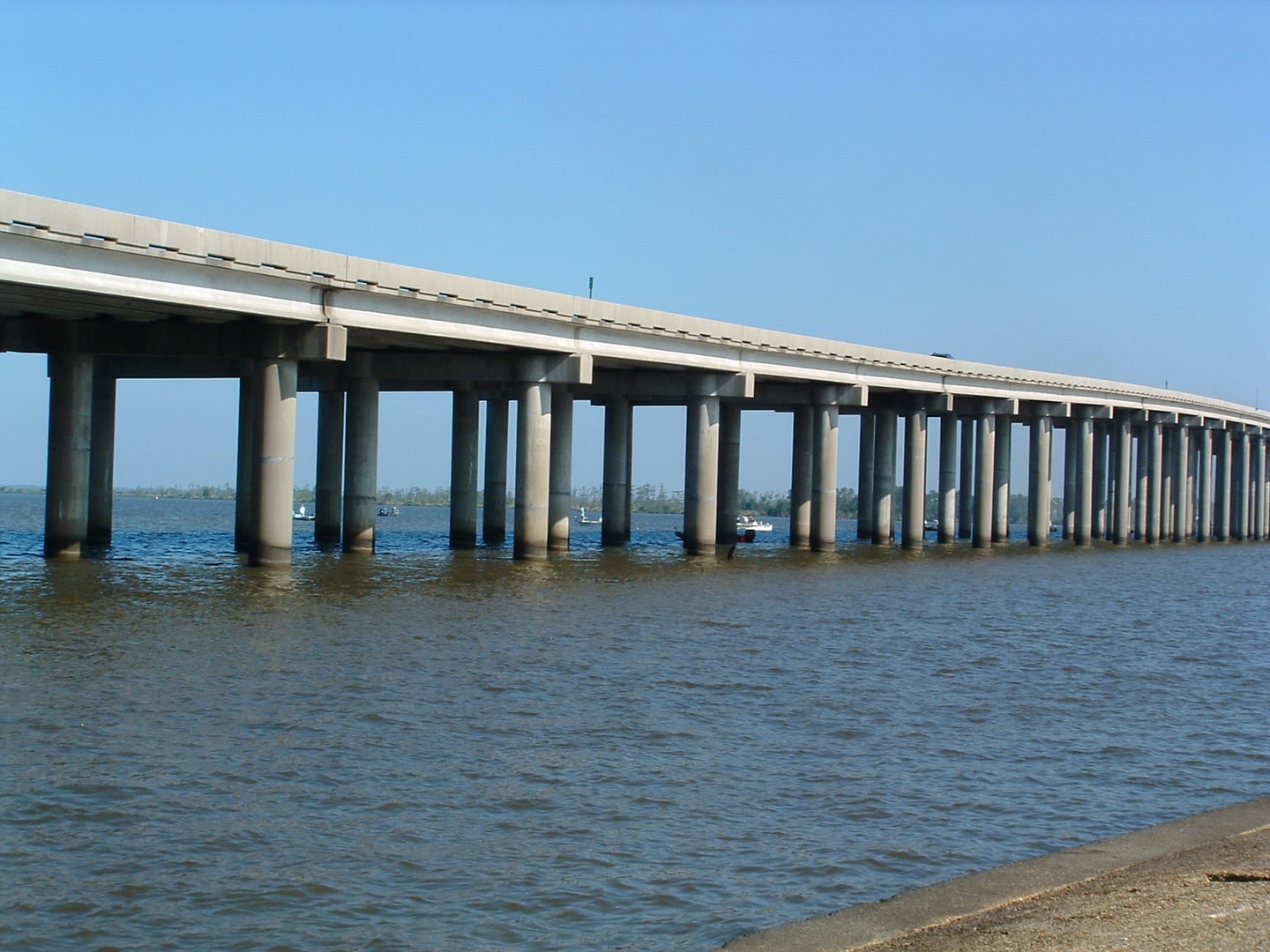 The Manchac Swamp Bridge carrying Interstate 55 across the wetland