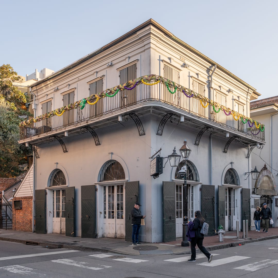 The Old Absinthe House corner building at 240 Bourbon Street in the French Quarter of New Orleans, Louisiana