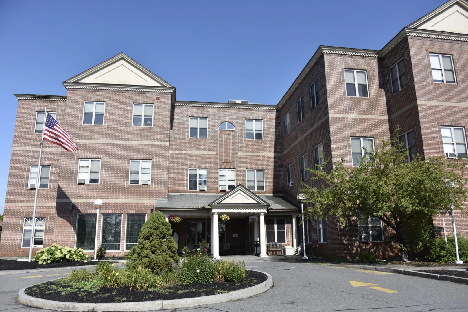 Exterior of Mount Joseph at Waterville skilled nursing facility at 7 Highwood Street in Waterville, Maine, formerly Mount Saint Joseph Nursing Home