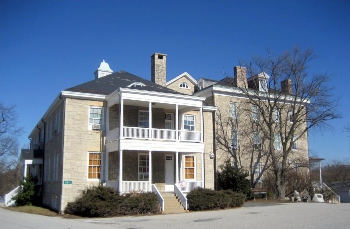 The former Baltimore County Almshouse (Agriculture Building) in Cockeysville, Maryland, now the Historical Society of Baltimore County, circa 2008.