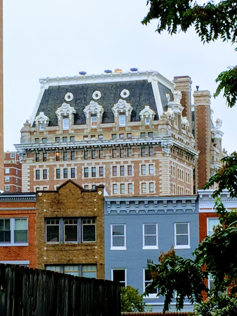 Exterior of the 1903 Belvedere Hotel, a Beaux-Arts landmark in Baltimore's Mount Vernon neighborhood