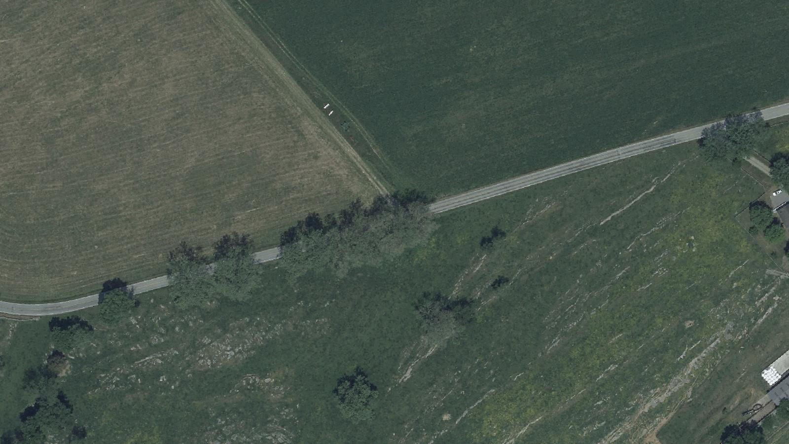 Aerial survey view of Miller's Church (Peace Chapel Ruins)