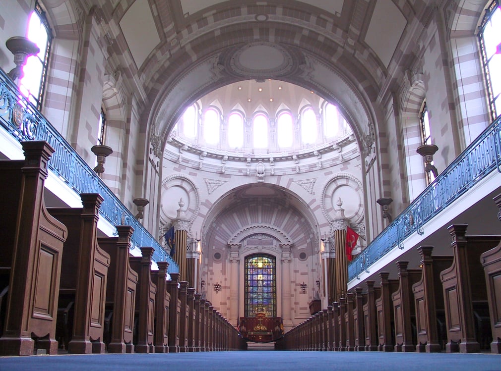 The domed United States Naval Academy Chapel in Annapolis, Maryland, beneath which lies the crypt of John Paul Jones