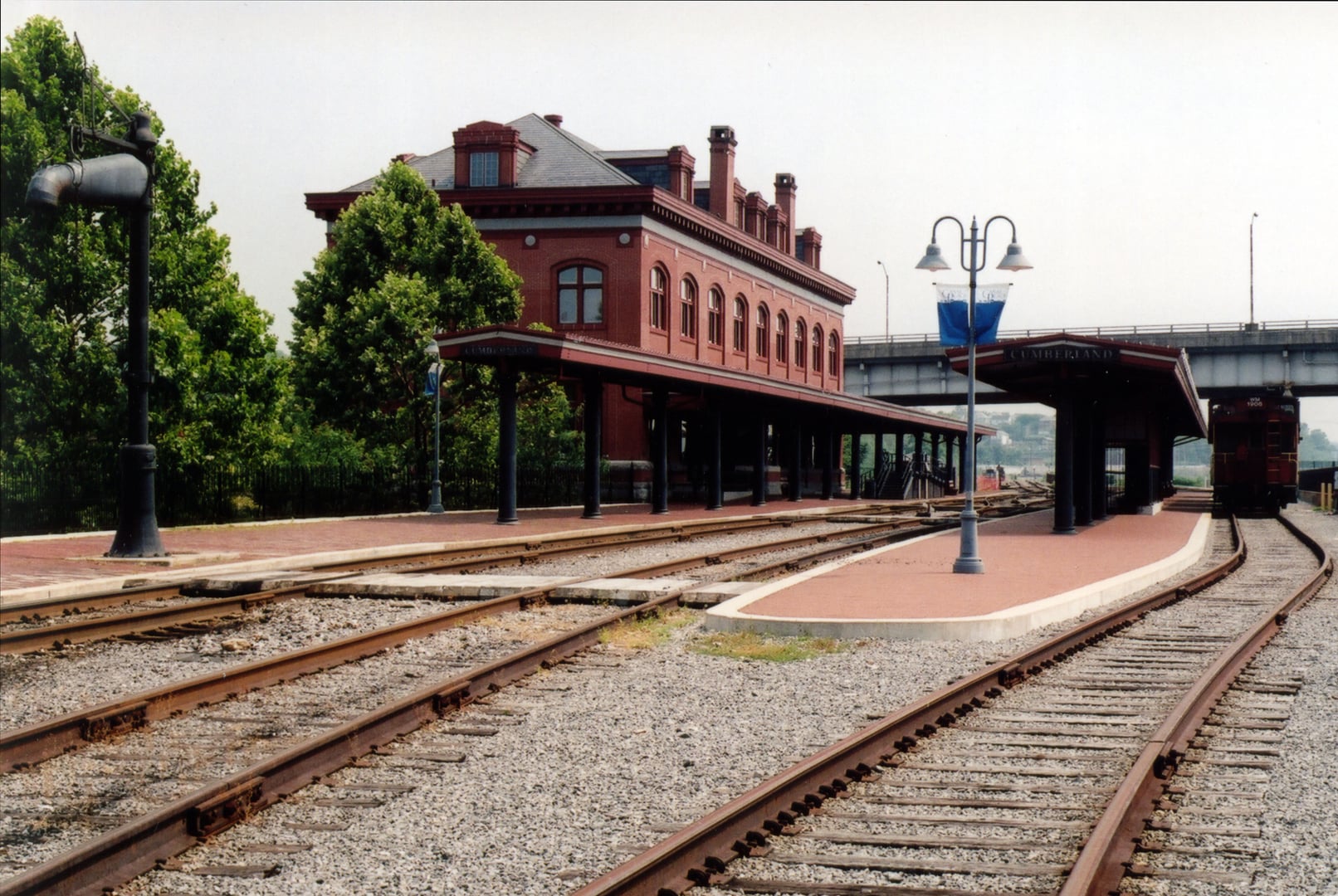 The 1913 Western Maryland Railway passenger station at Canal Place in Cumberland, Maryland