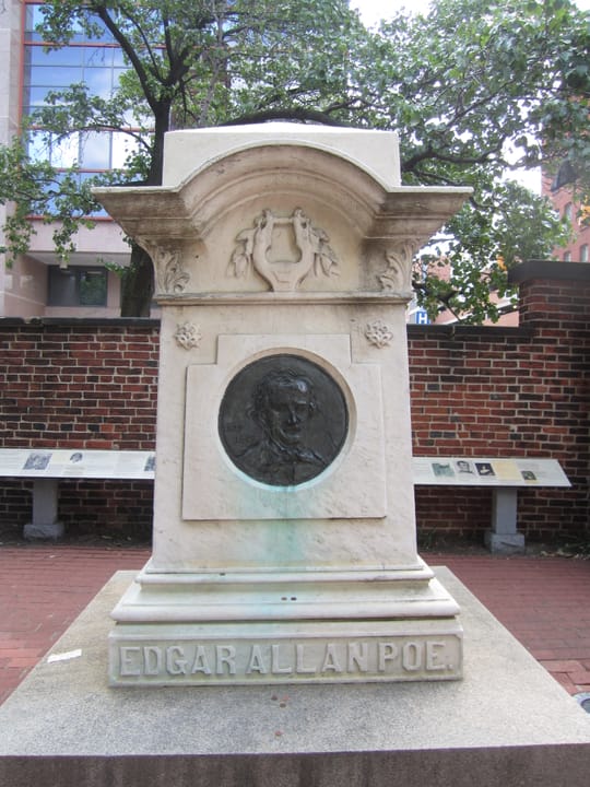 Edgar Allan Poe's monument grave at Westminster Hall Burying Ground in Baltimore Maryland