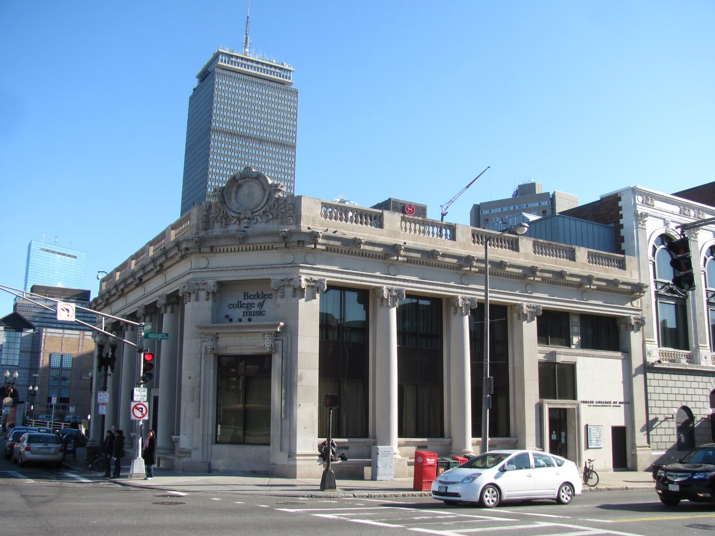 Berklee College of Music main campus building on Massachusetts Avenue in the Back Bay neighborhood of Boston, Massachusetts.