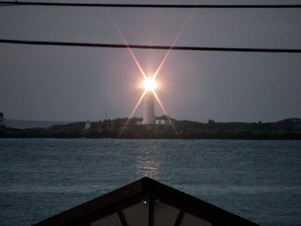 Boston Light on Little Brewster Island in Boston Harbor, the oldest lighthouse in the United States
