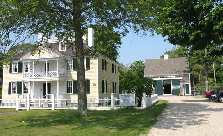 Exterior of the 1790 Doctor Francis Wicks House at Museums on the Green, Falmouth, Massachusetts
