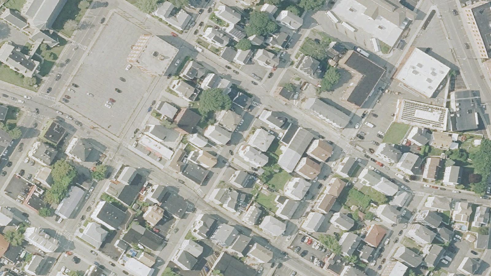 Aerial survey view of Lizzie Borden House